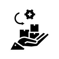 receive goods and services glyph icon vector illustration