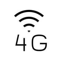 Ilustración de vector de icono de glifo de red de Internet 4g