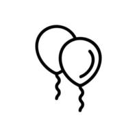 Balloon with helium icon vector. Isolated contour symbol illustration vector