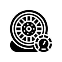 car wheel air inflating glyph icon vector illustration