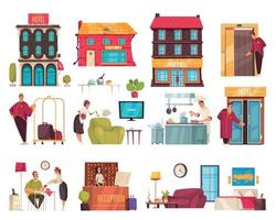 Hotel Flat Set vector