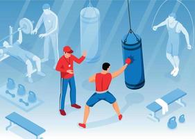 Isometric Boxing Exercise Composition vector