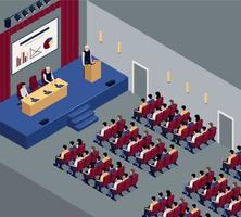 Isometric Press Conference Composition vector