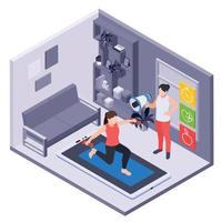 Online Services In Sport Isometric Composition vector