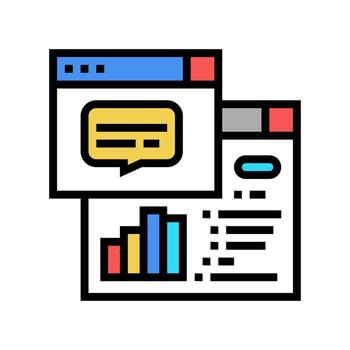 jerarquía de tareas procesamiento digital icono de color ilustración vectorial vector