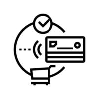 contactless payment with credit card line icon vector illustration