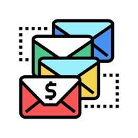 email sequence color icon vector illustration