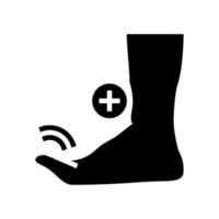 bending finger feet glyph icon vector illustration