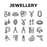 conjunto de iconos de colección de joyas hechas a mano vector