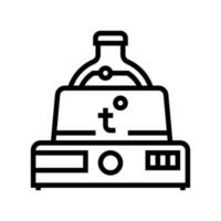 chemical lab heating equipment line icon vector isolated illustration