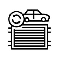 radiator replacement line icon vector isolated illustration