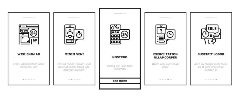 Ephemeral Content Onboarding Icons Set Vector