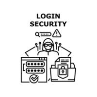 Login security icon vector illustration