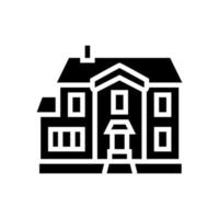 ilustración de vector de icono de glifo de casa unifamiliar