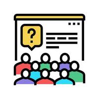 tasks for discussion on forum color icon vector illustration