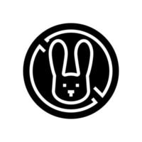 stop kill rabbits glyph icon vector illustration