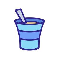 the yogurt in the Cup icon vector outline illustration