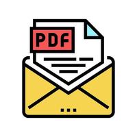 enviar archivo pdf icono de color ilustración vectorial vector