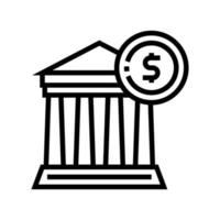 financial building bank line icon vector illustration