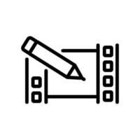 video editing icon vector outline illustration