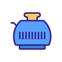 rear view of toaster with toast icon vector outline illustration