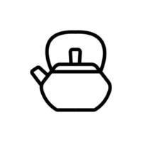 ilustración de contorno de vector de icono de tetera de cocina