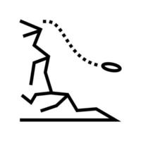 jump from mountain line icon vector illustration