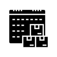 ilustración de vector de icono de glifo de suministro de fecha y hora