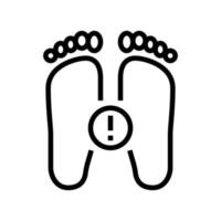 enfermedad pies planos línea icono vector ilustración