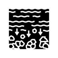 sedimentation water filter glyph icon vector illustration