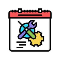 tiempo de trabajo optimizar color icono vector ilustración