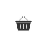 Silhouette basket vector icon on white background