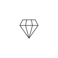 Outline diamond vector icon on white background