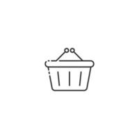 Outline basket vector icon on white background