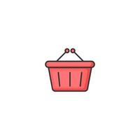 Cartoon basket vector icon on white background