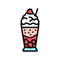 Ilustración de vector de icono de color de helado de fresa