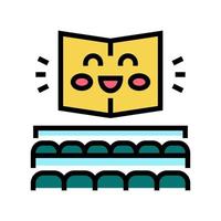 reading room booking in library color icon vector illustration