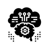 thinking system glyph icon vector illustration