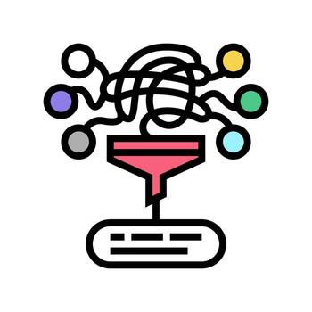 análisis tareas empresariales color icono vector ilustración