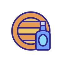 Whisky barrel and bottle vector icon. Isolated contour symbol illustration