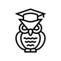 wisdom owl line icon vector illustration