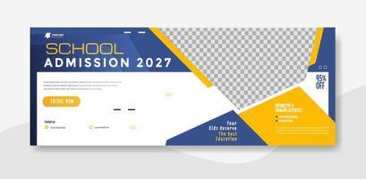 School admission web banner template design illustration vector