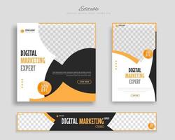 Business social media post template design vector