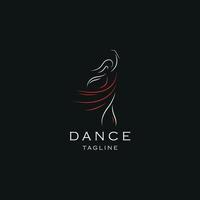Ilustración de vector plano de plantilla de diseño de icono de logotipo de baile