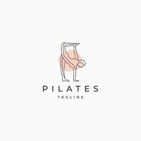 Ilustración de vector plano de plantilla de diseño de icono de logotipo de pilates yoga