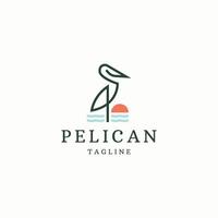 Pelican bird logo icon design template flat vector illustration