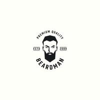 Beard man logo icon design template flat vector illustration
