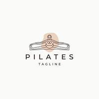 Pilates yoga logo icon design template flat vector illustration