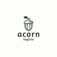 Acorn logo icon design template flat vector illustration