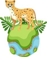 December cheetah day icon on white background vector